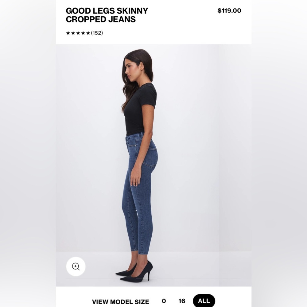 Good American Good Legs Skinny Ankle Crop Jean, Blue 615